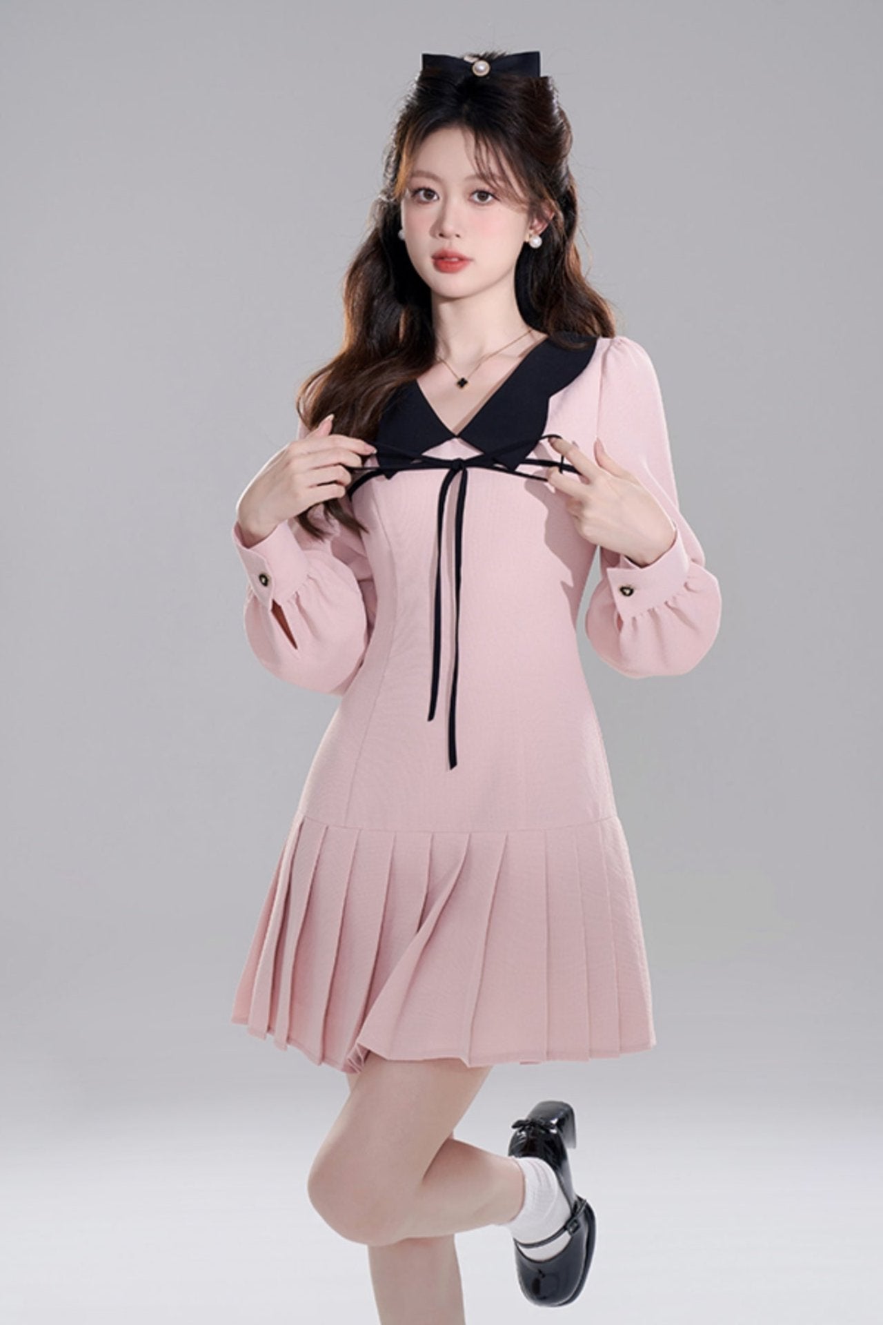 Pink doll Color Priet West Dress