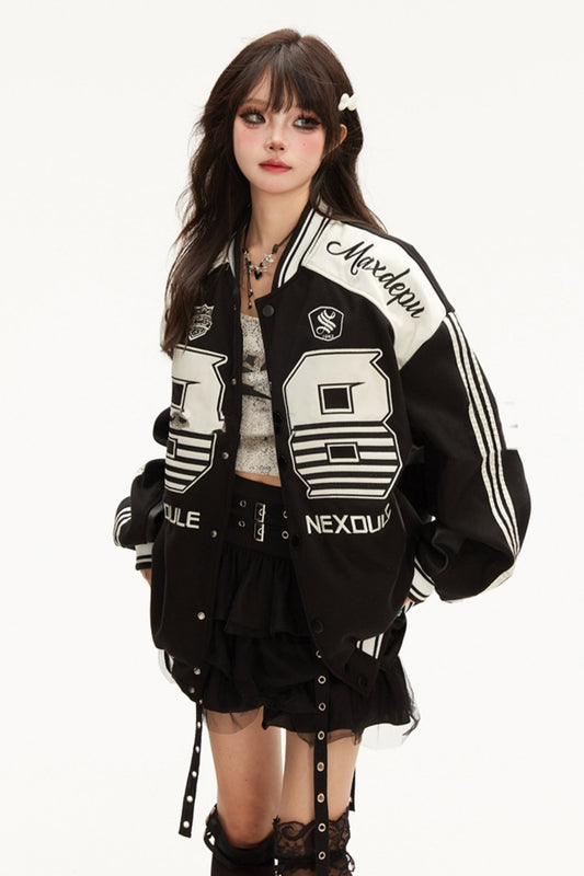 Retro Alphabet Baseball Jacket