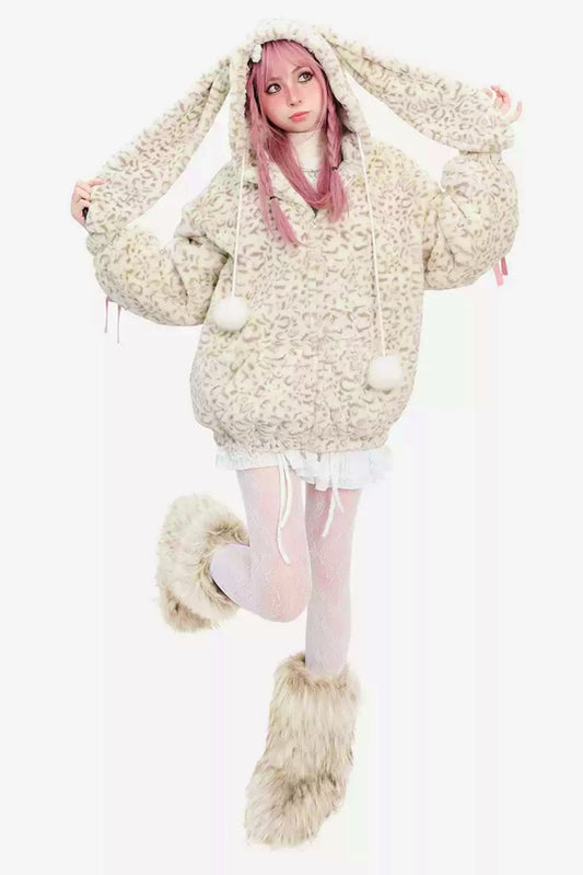 [Reserved product] Heterochromatic rabbit earfor coat