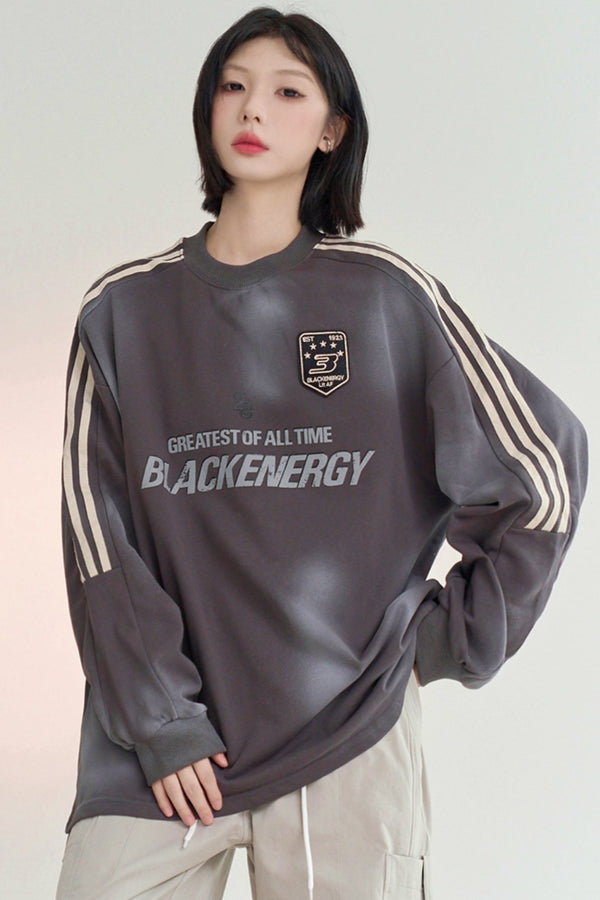 アメリカンスポーツコントラストプリントTシャツ