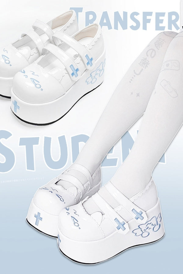 Sweet Embroidered Platform Shoes