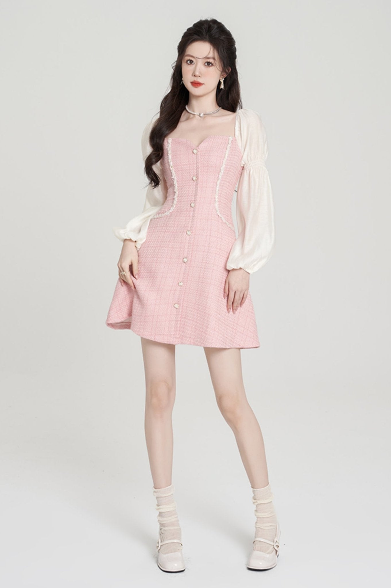 Pink Square Air Neck Lindress