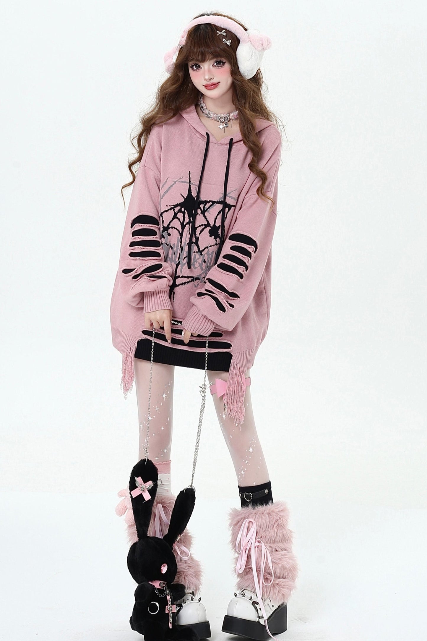 Dark Subculture Ripped Hooded Sweater