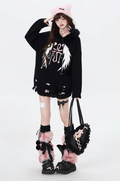 トワイライトレターファーカラーフーディー