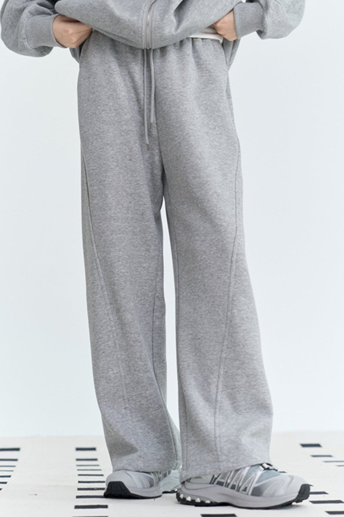 Solid Color Straight Leg Sweat Pants