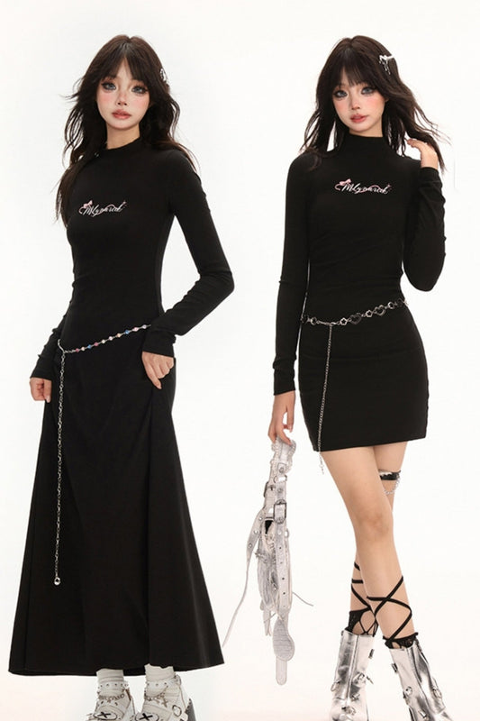 オリジナルデザインスリムフィットヒップスカートドレス