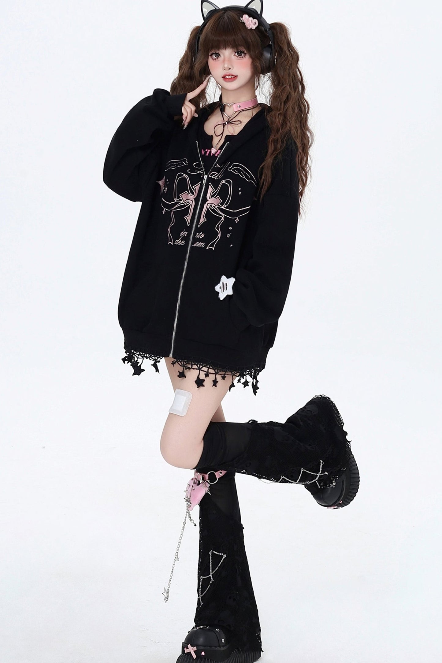 Sweet Star Pendant Hoodie Jacket