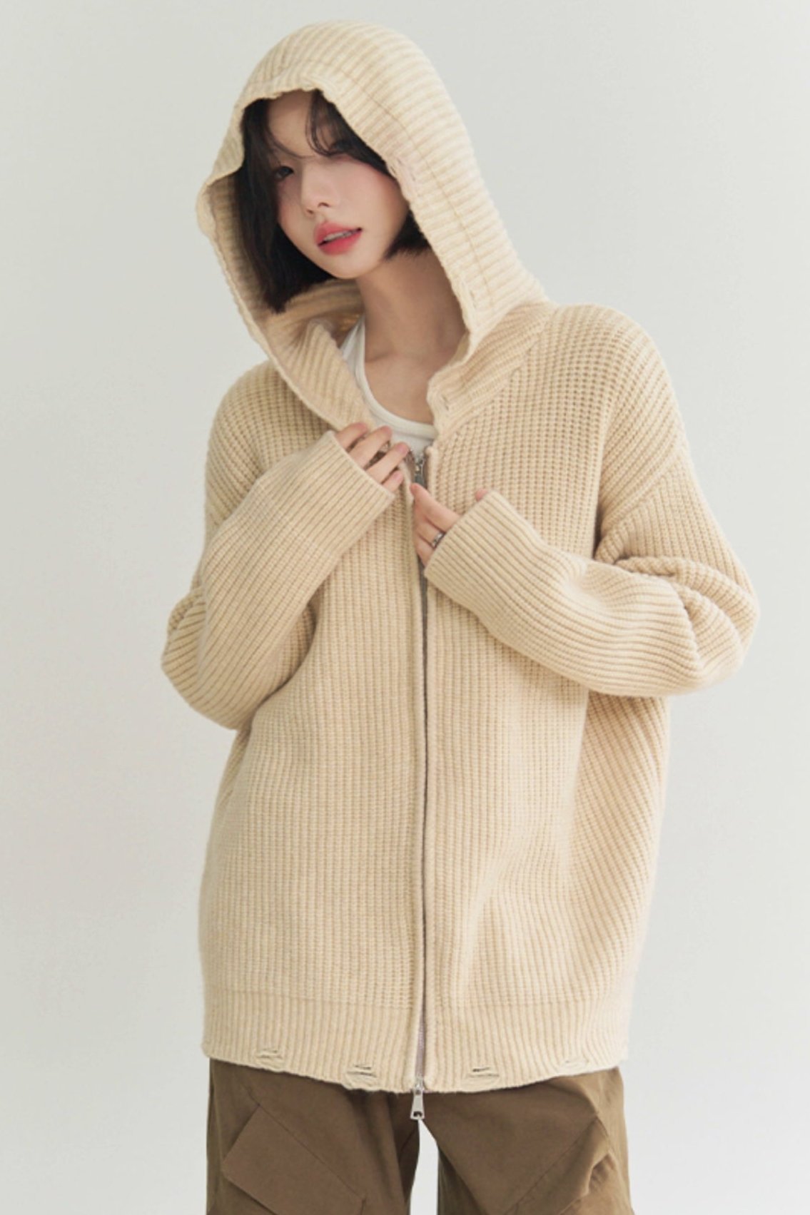 Loose -fit food cardigan