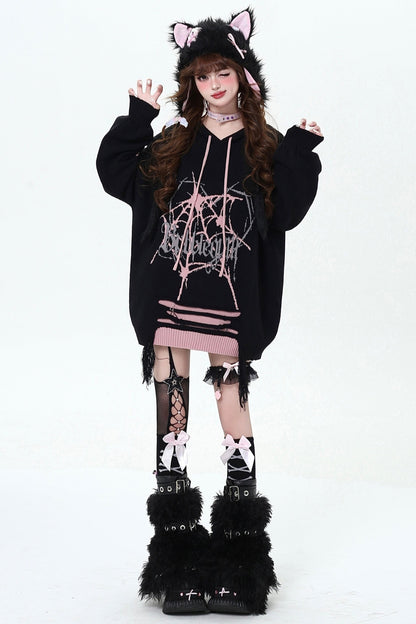 Dark Subculture Ripped Hooded Sweater