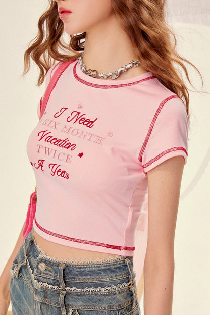 Sweet Peach Pin Cretet Top