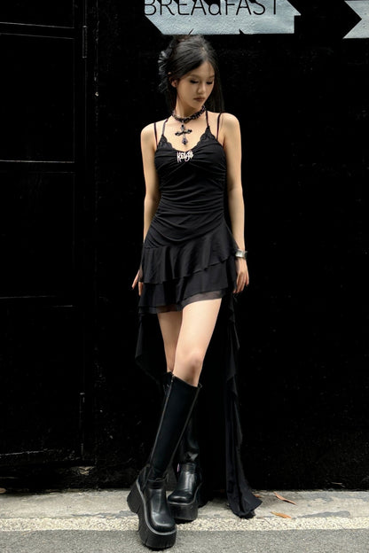 Rock Style Long Ruffle Dress