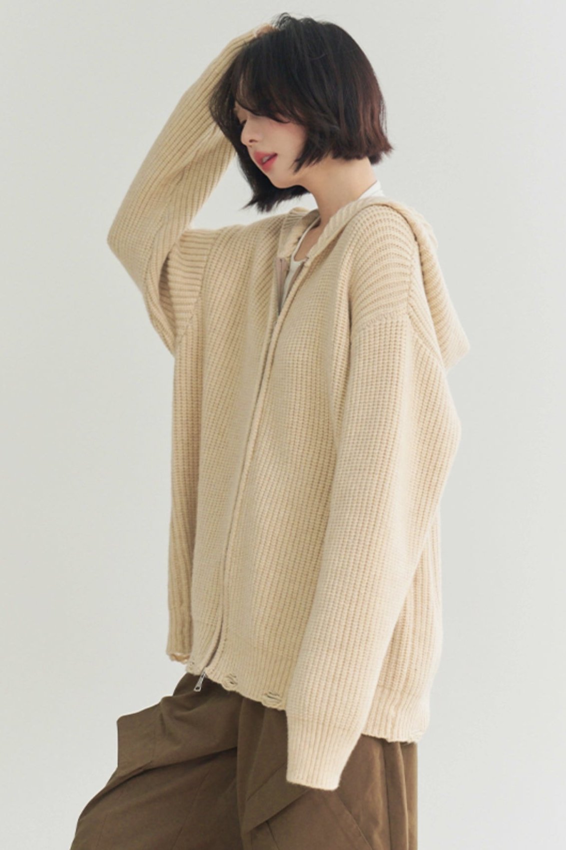 Loose -fit food cardigan