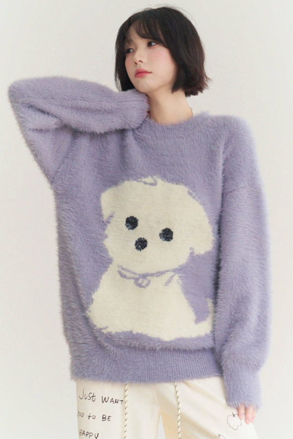 キュートドッグモヘアルーズセーター