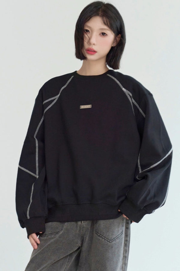 トップステッチクルーネックスウェット