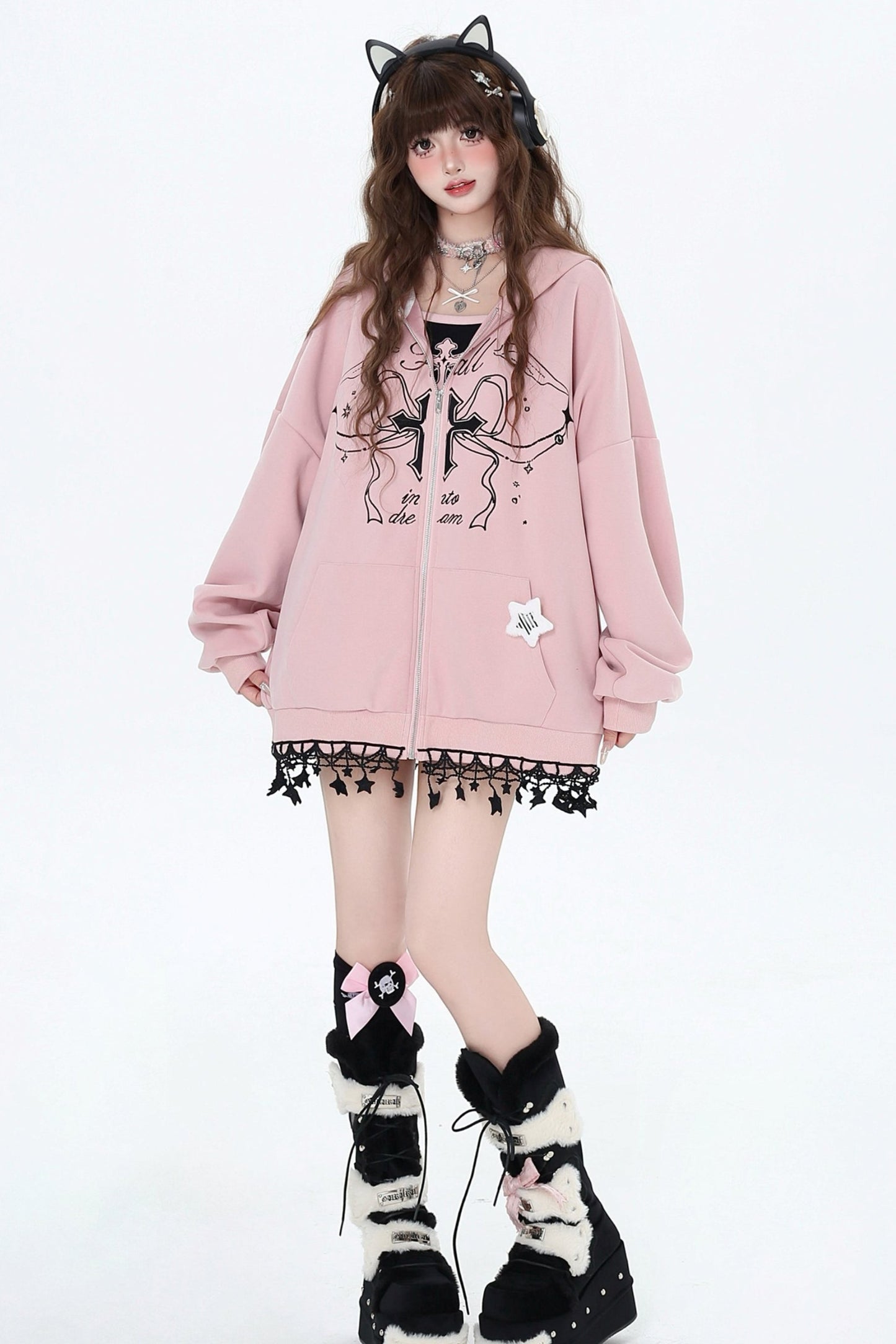 Sweet Star Pendant Hoodie Jacket