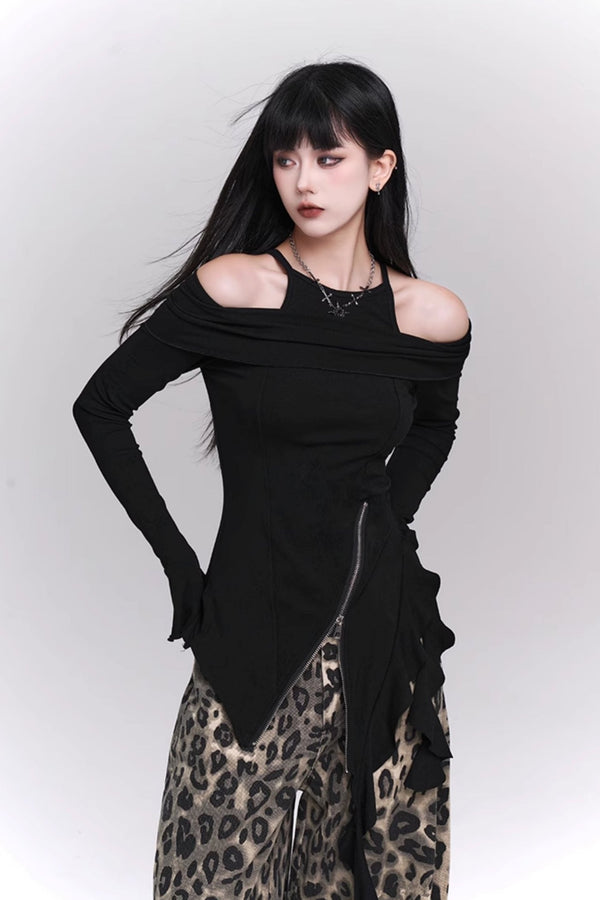 Off-Shoulder Sweet Suspender Tops