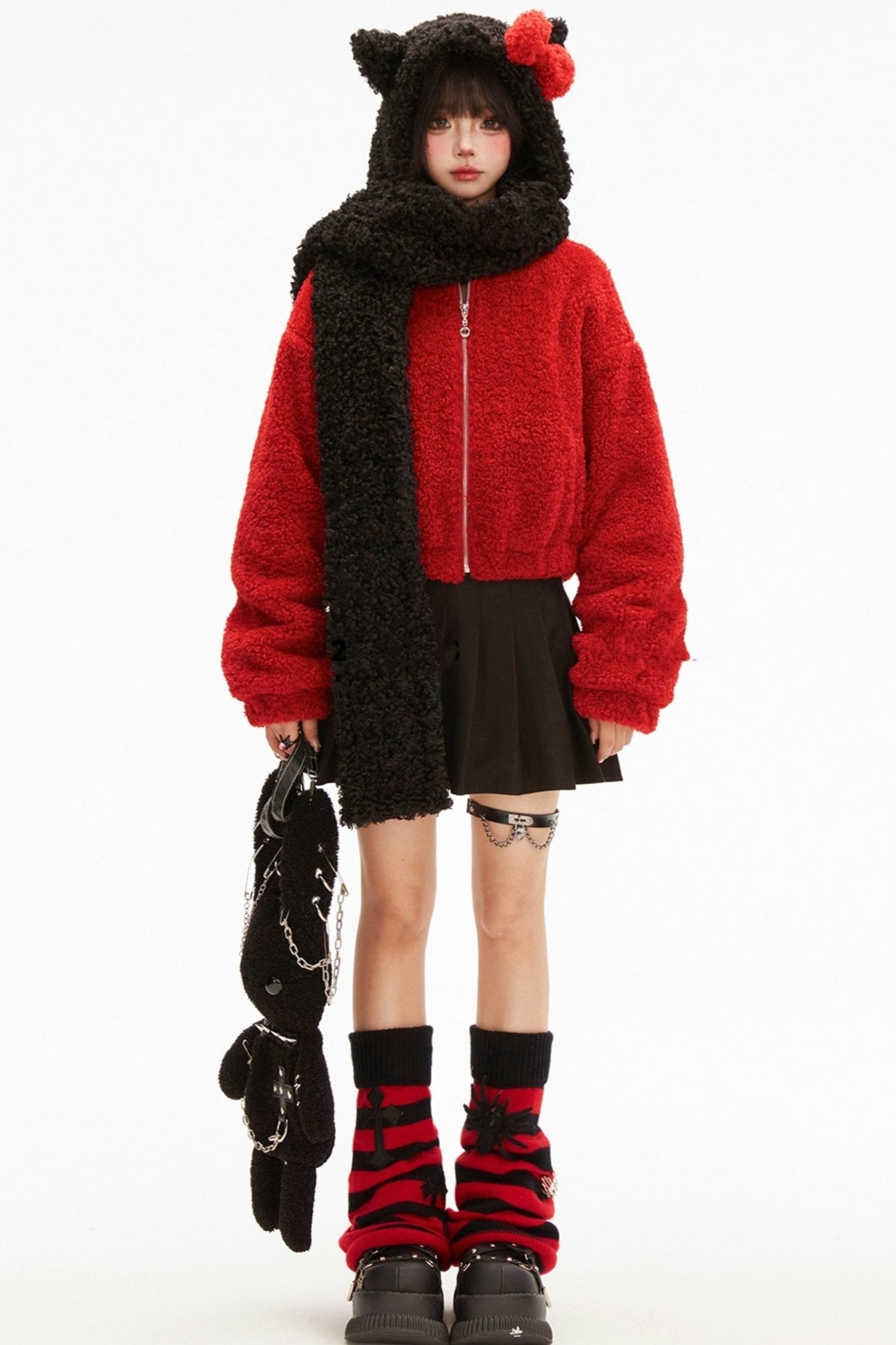 Shortrum Wool Bear Hat Jacket + Hut