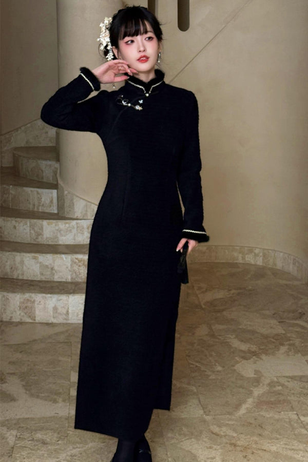 Four-Color Waist Elegant Chinese Dress