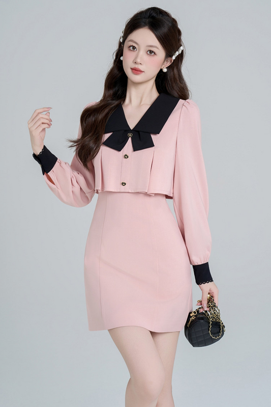 Pin Clean Sleeve Slim Dress