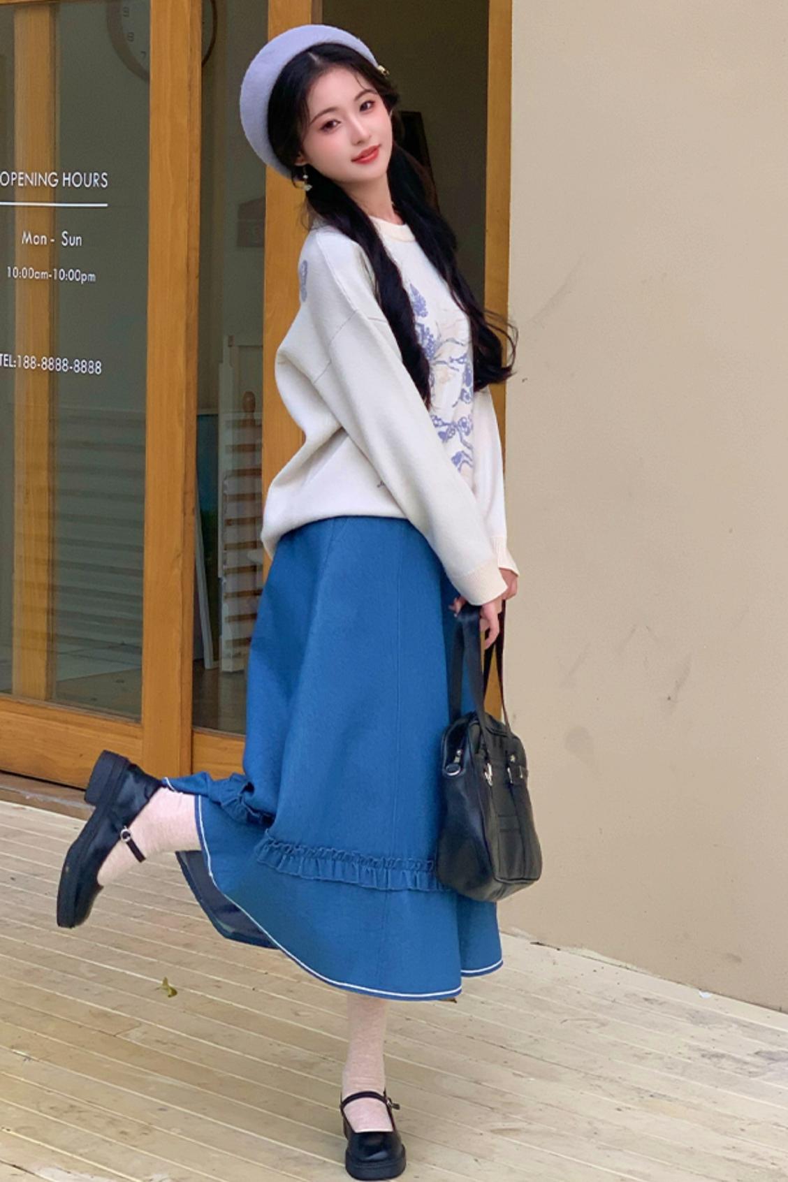 Falling Flowers National Style Sweater