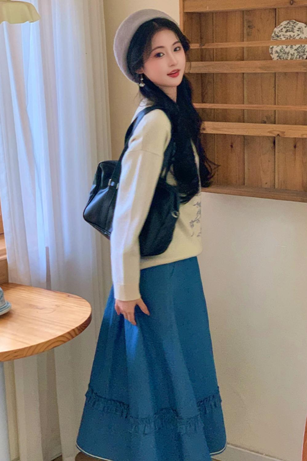 Falling Flowers National Style Sweater