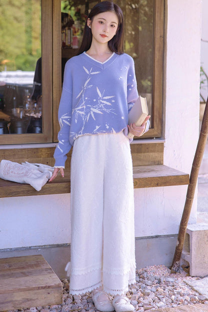 Falling Flowers National Style Sweater