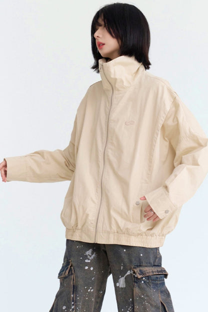 Stand color silhouette jacket