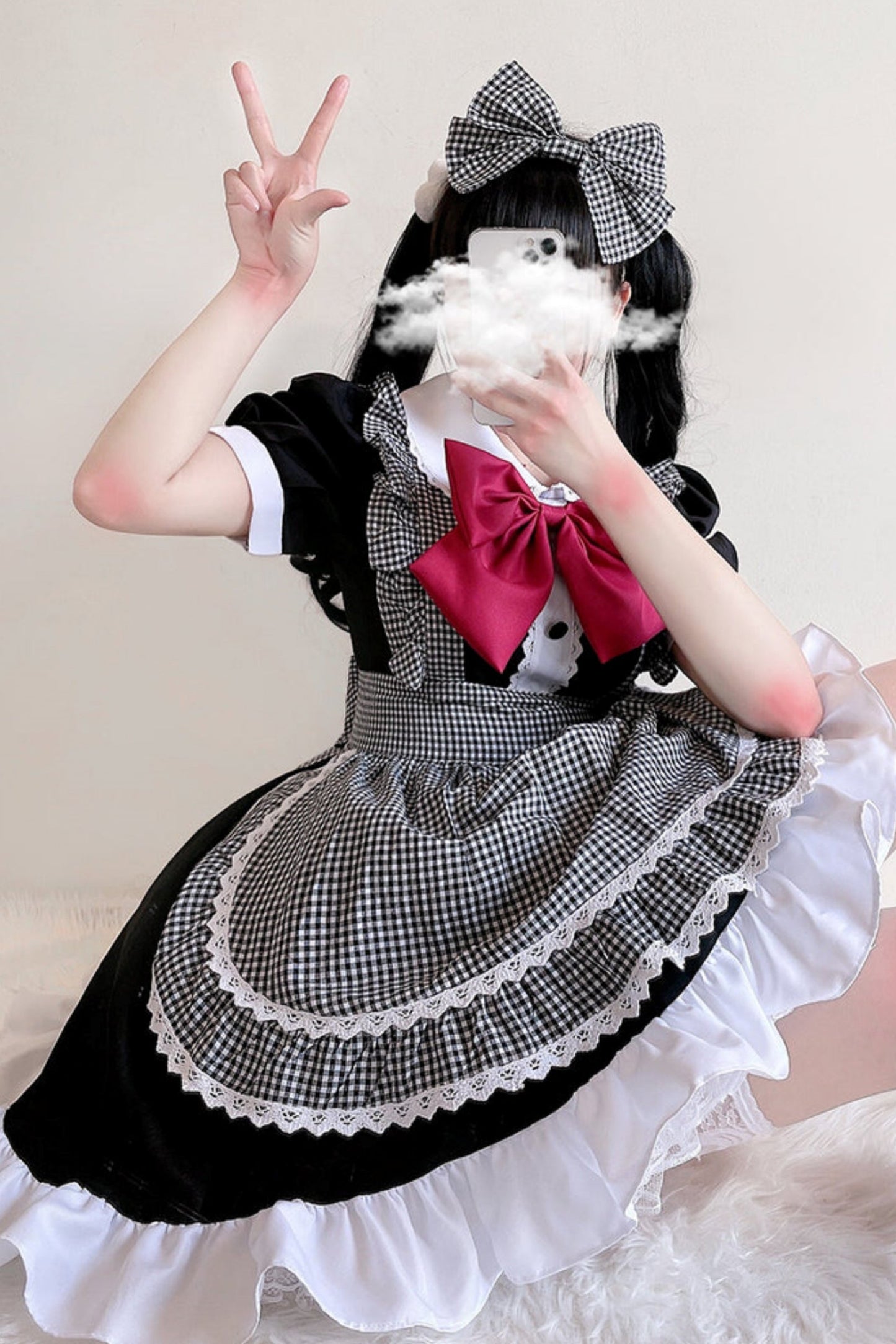 Two-dimensional Lolita Maid Tutu Dress Set