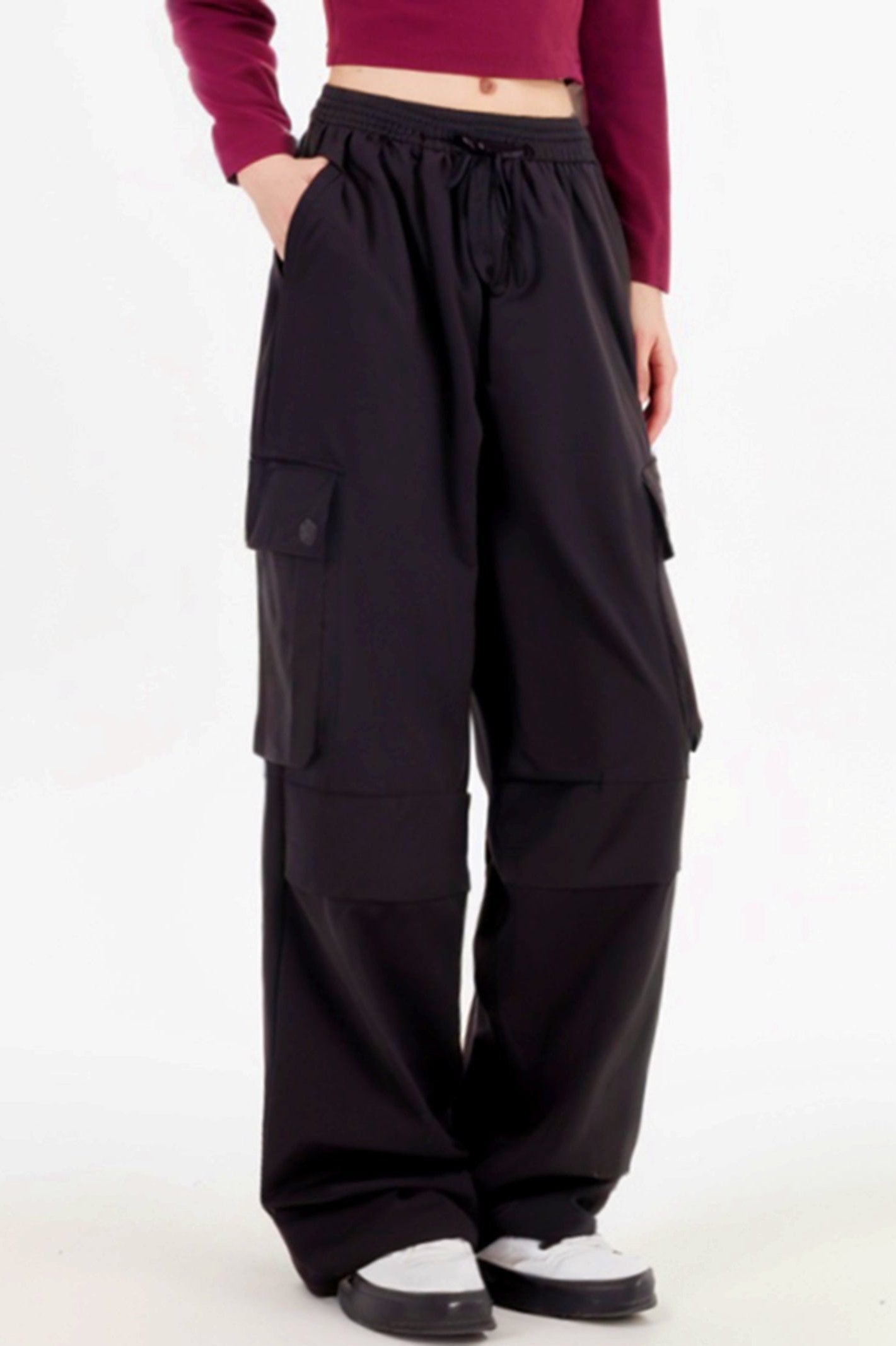 Multi -pocket straight pants