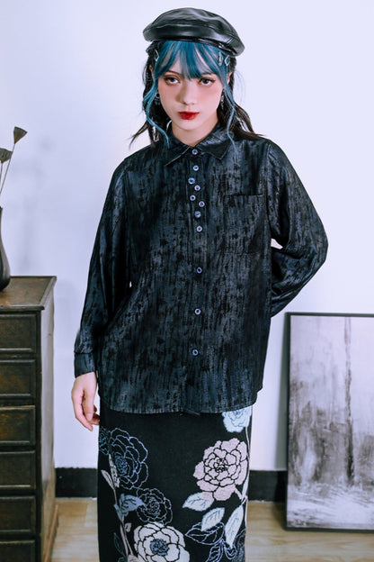 Retro Multi-Button Long Sleeve Shirt