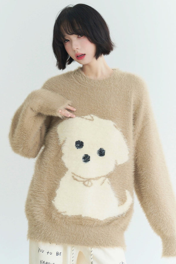 キュートドッグモヘアルーズセーター