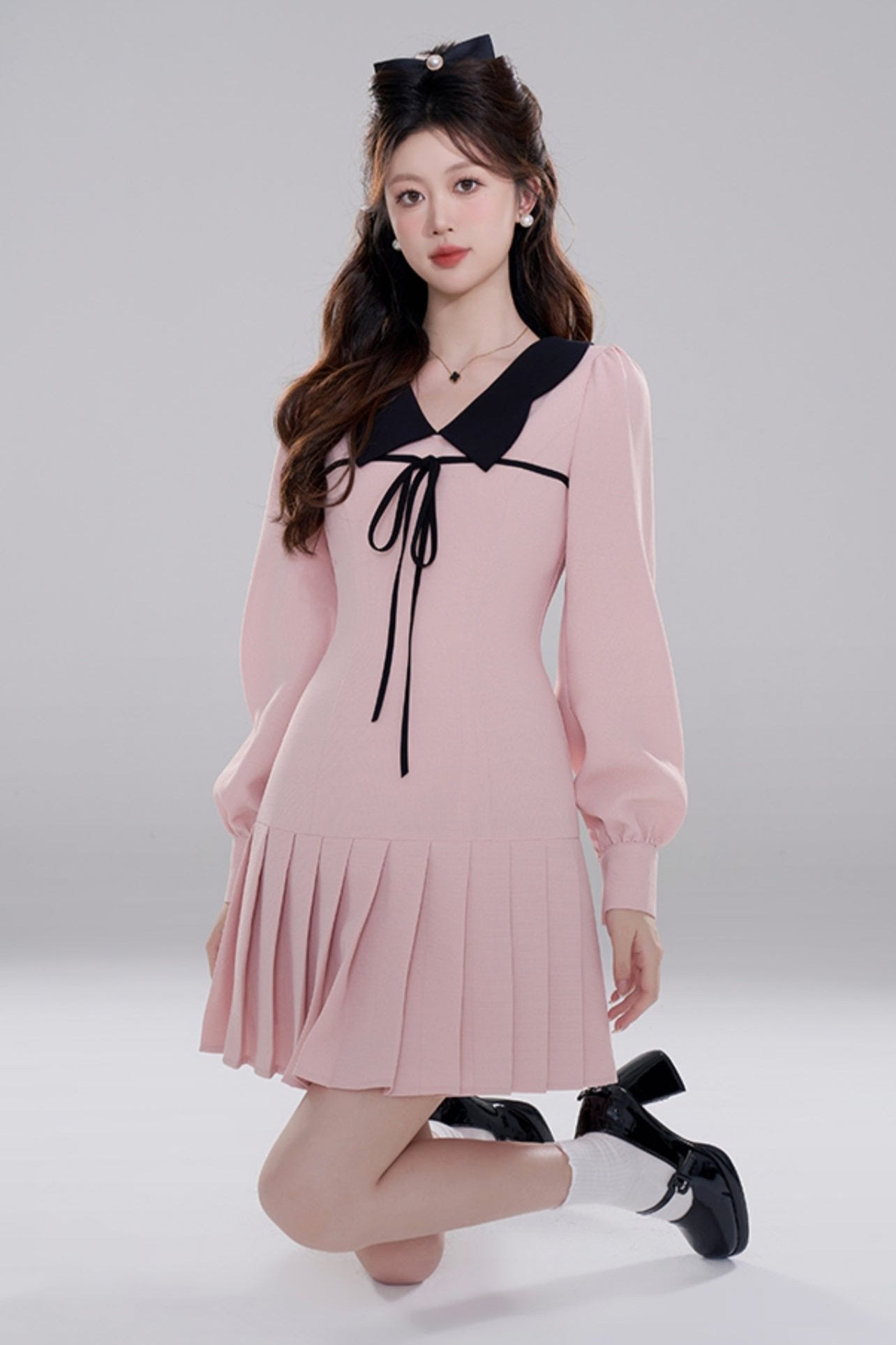 Pink doll Color Priet West Dress