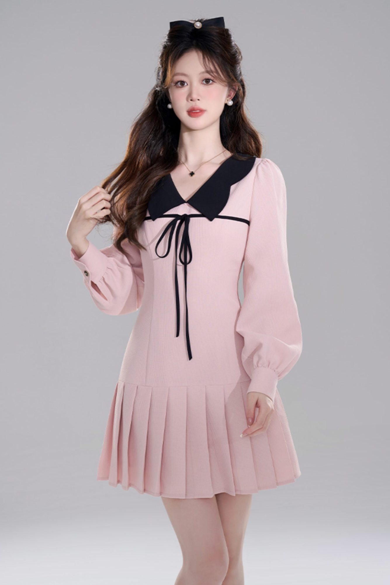 Pink doll Color Priet West Dress