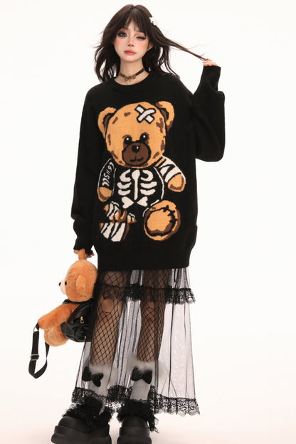 Over -size bear jaker dodo long sleeve sweater