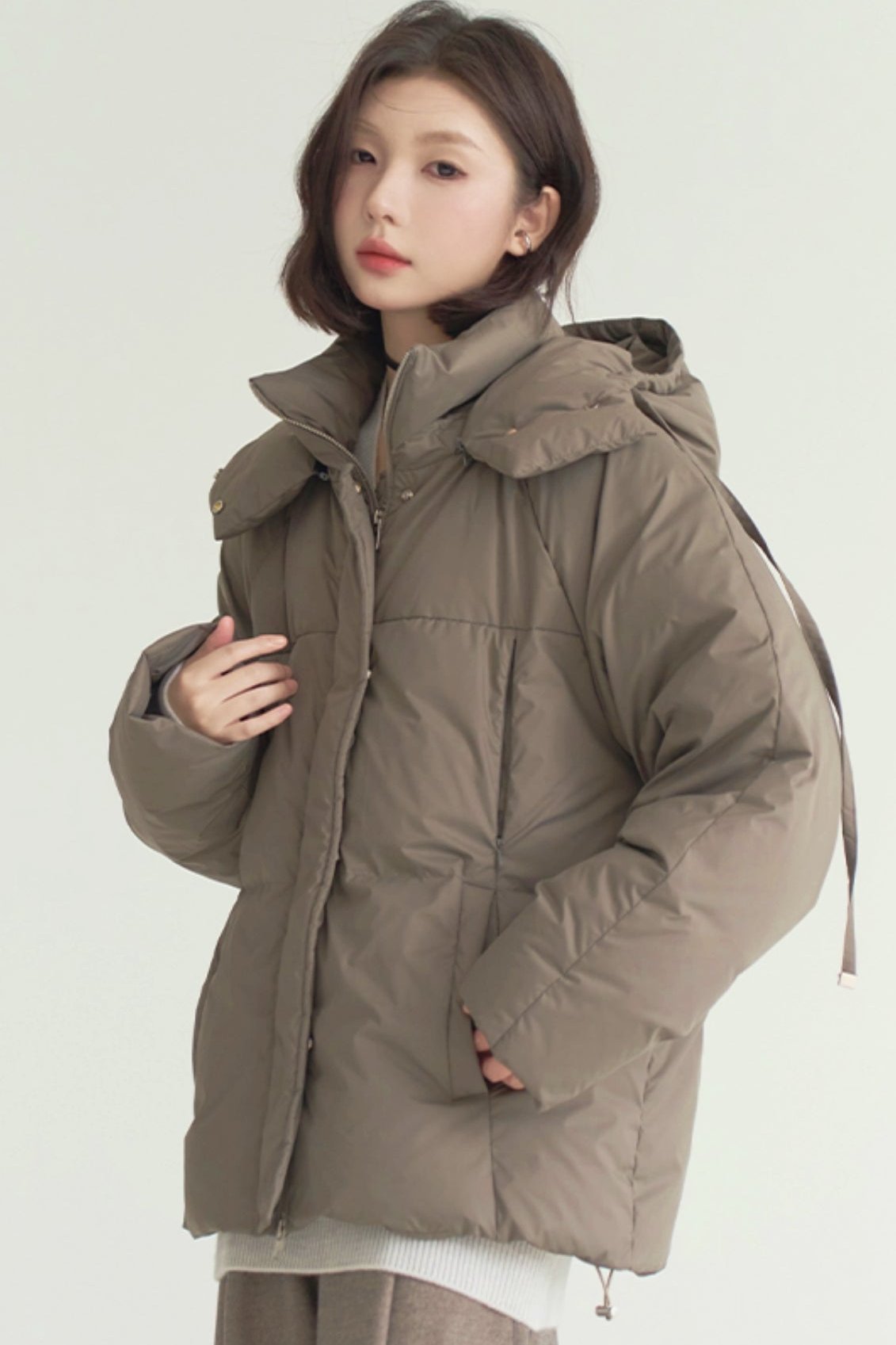 Real face color down jacket