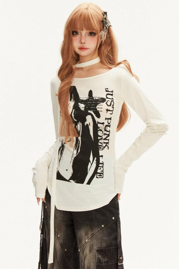 スリムイレギュラーヘムTシャツ