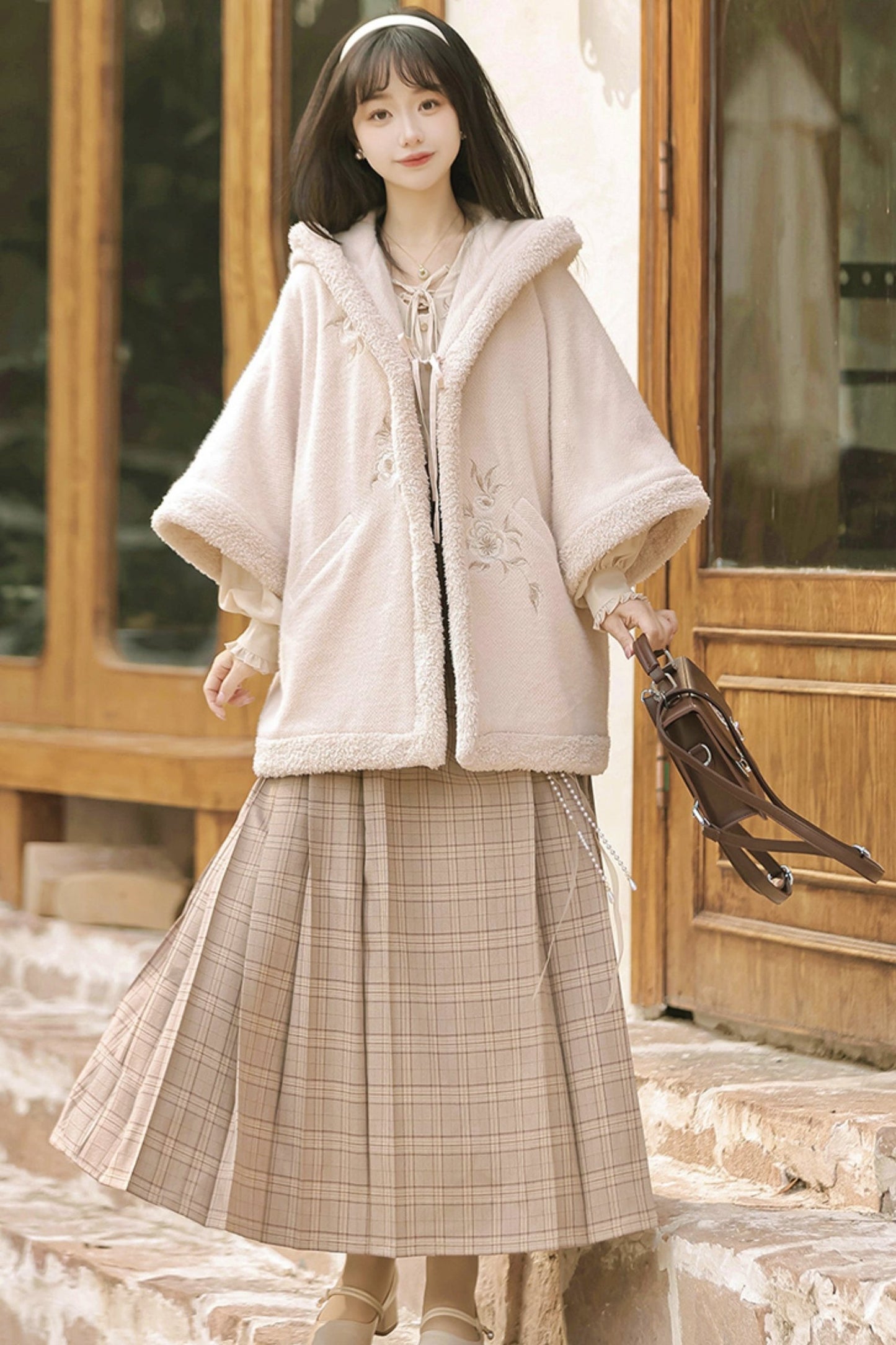 White tea hamfoo style jacket + shirt + skirt