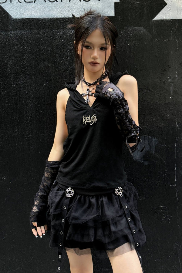 Hoody Backless Crop Top