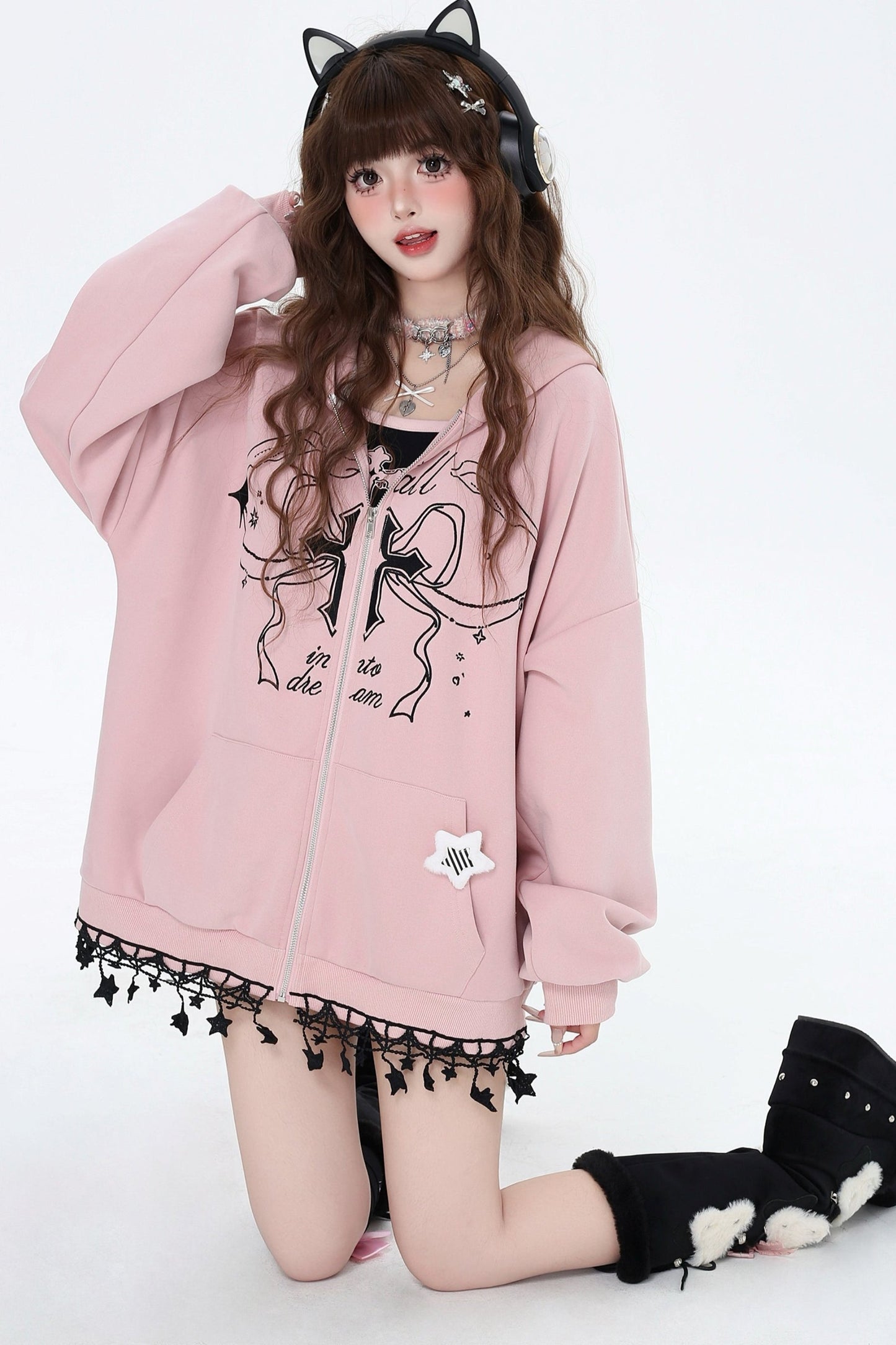 Sweet Star Pendant Hoodie Jacket