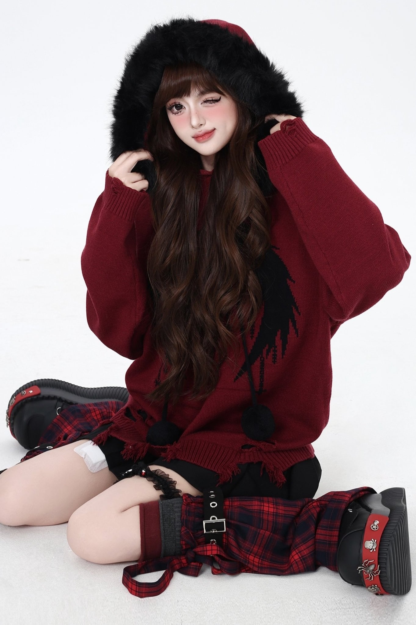 トワイライトレターファーカラーフーディー