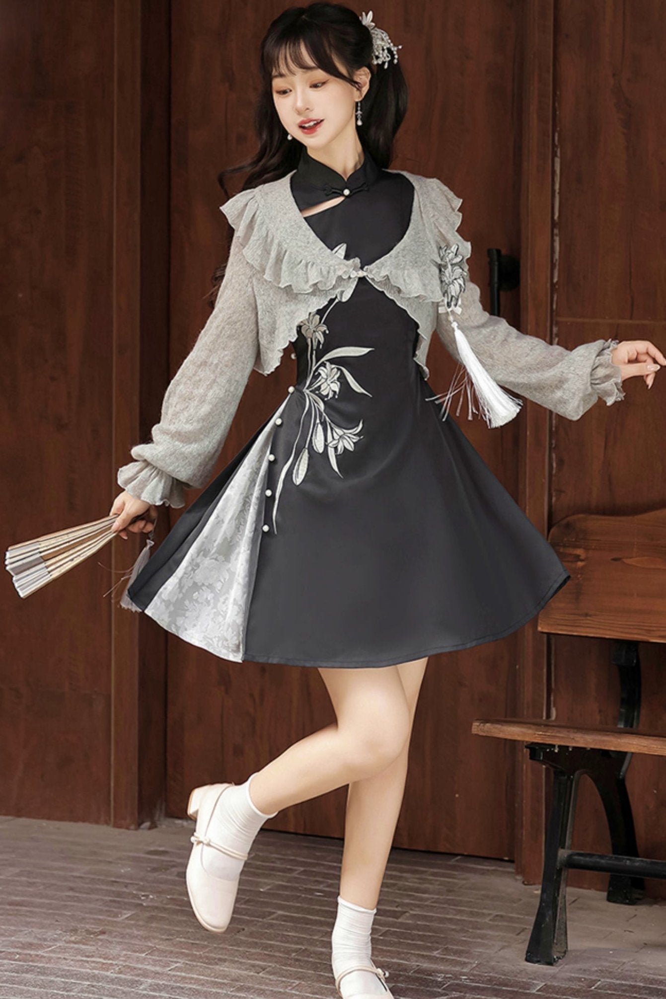 【THE SHISHIKUI】 china / GRAY チャイナ　トップス china long / BLACK – SHISHIKUI