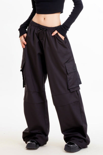 Multi -pocket straight pants