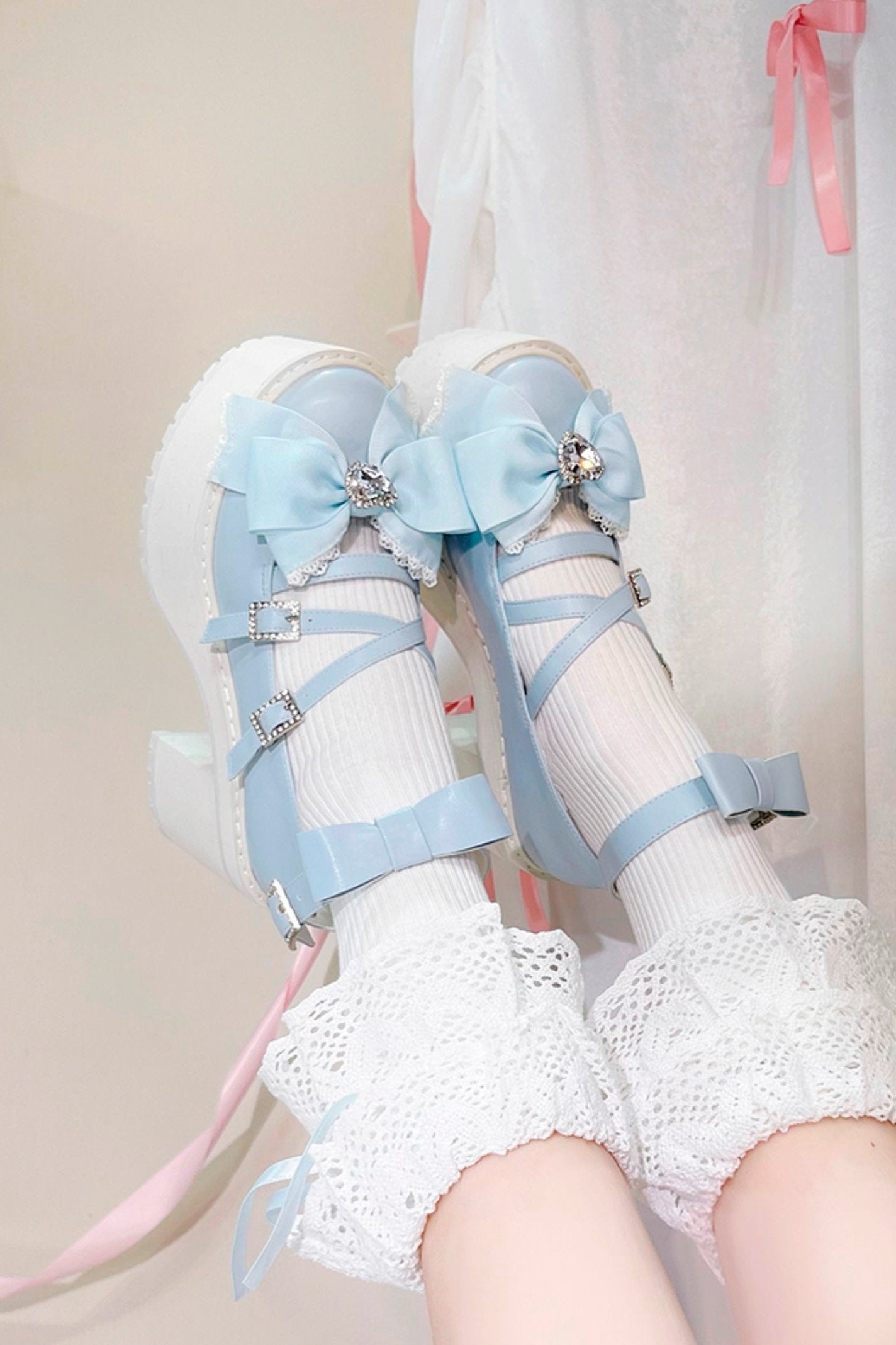 Japanese Block Hide Platform Shoes