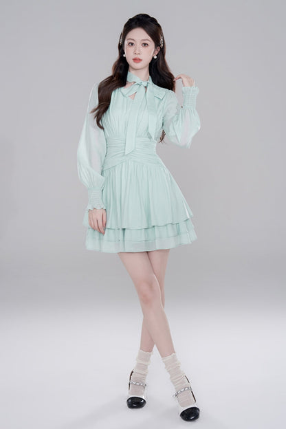 Lake Water Green Long Sleeve Chiffonless