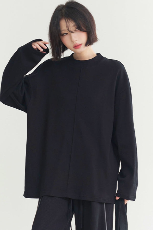 ルーズハーフハイネックトップス