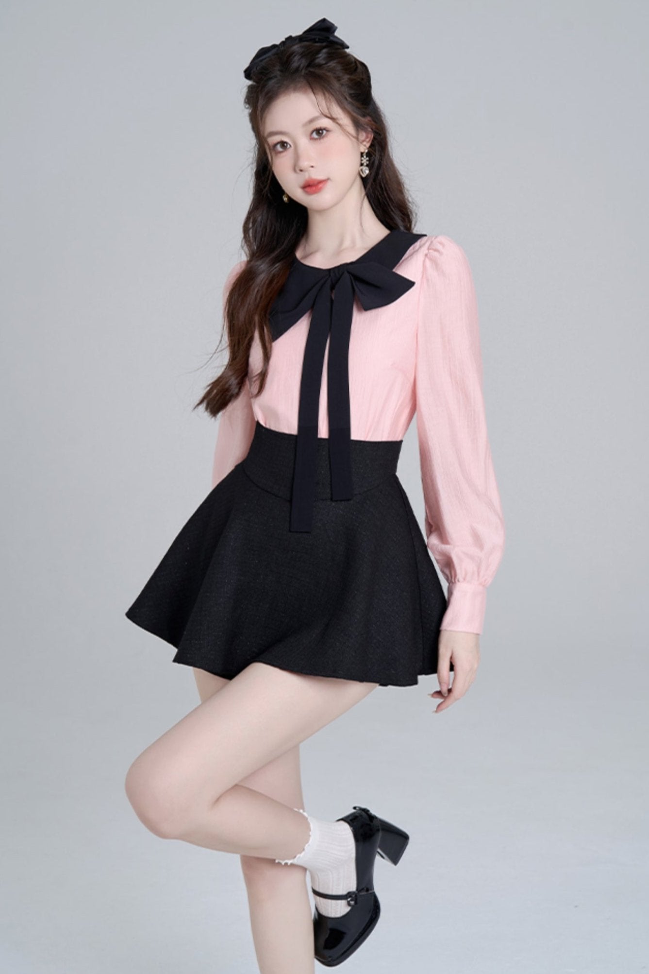 Sweet pink long sleeve shirt set