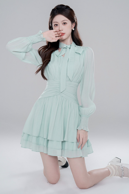 Lake Water Green Long Sleeve Chiffonless