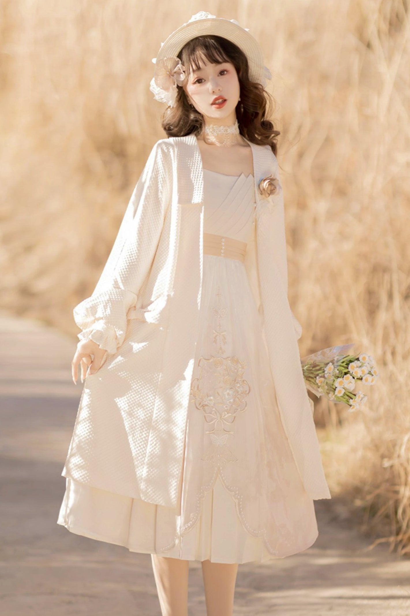 Sweet retro jacket + frill suspender dress