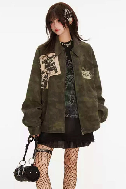 Camouflage Een Bloidabi Zipper Jacket