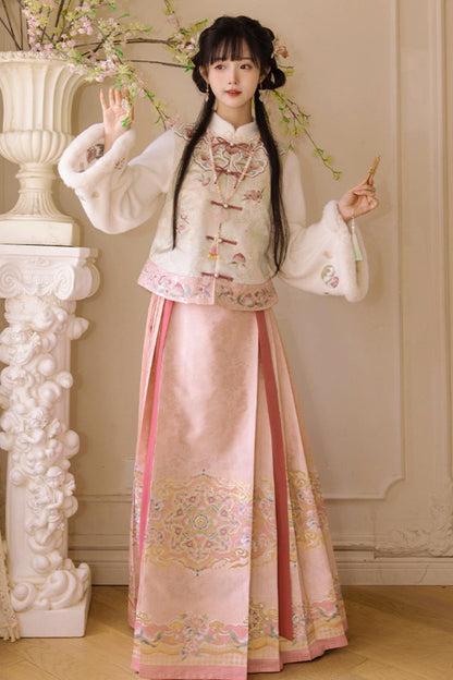 [Reservation product] Stand color best and lace skirt set